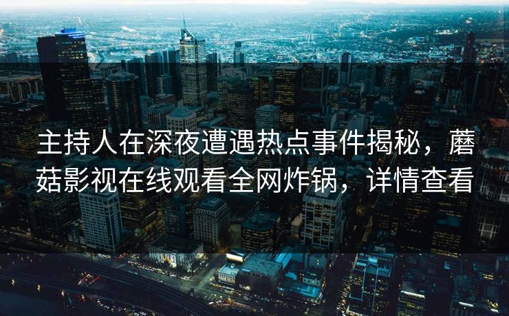 主持人在深夜遭遇热点事件揭秘，蘑菇影视在线观看全网炸锅，详情查看